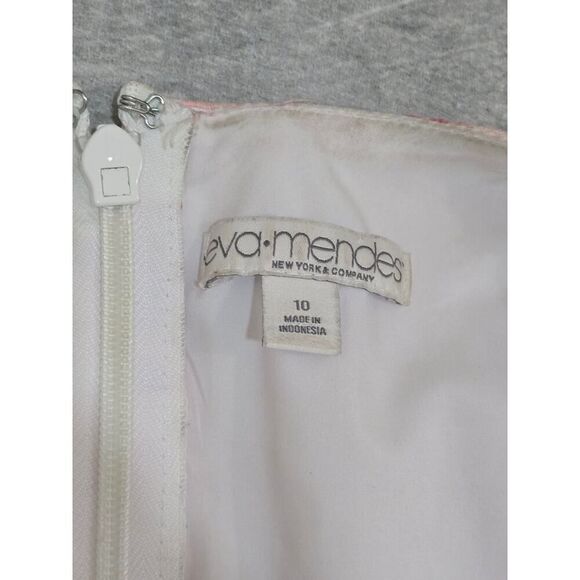 EVA MENDES DRESS FLORAL PINK RED WHITE STYLE 2114  SHEATH WOMEN'S SIZE 10 - Picture 4 of 7